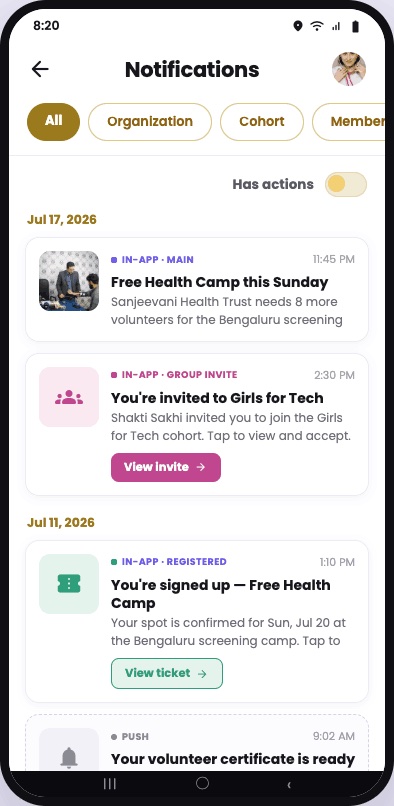 Real-time notifications